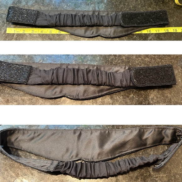 Beaded Belt or Cumberbund Multicolored Seed Beads Button in Back 36” Unstretched - Picture 6 of 6